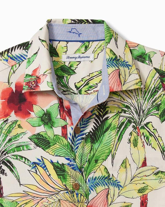 Men Shirts | Tommy Bahama Tepito Garden IslandZone® Camp Shirt Coconut Cream