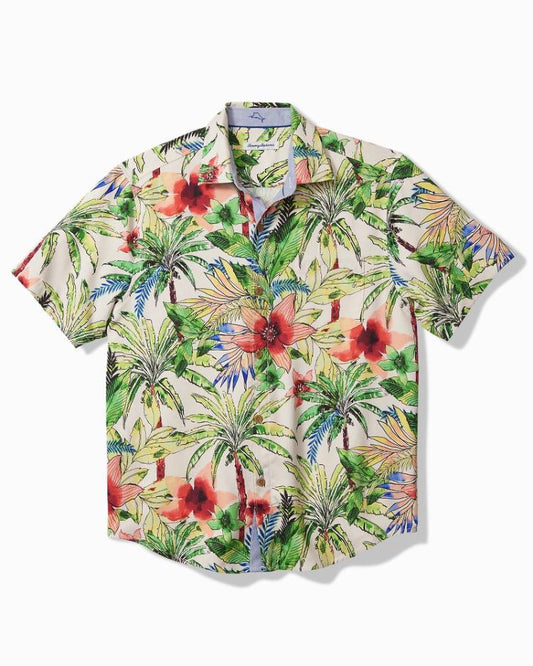 Men Shirts | Tommy Bahama Tepito Garden IslandZone® Camp Shirt Coconut Cream