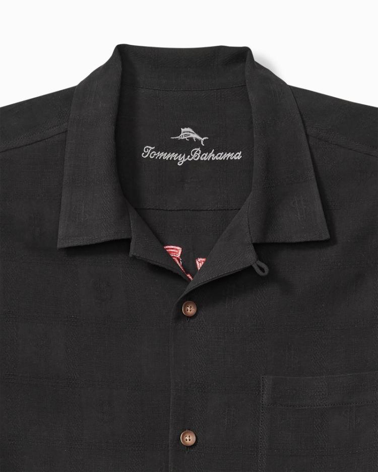 Men Shirts | Tommy Bahama Vegas State Of Mind Silk Camp Shirt Black