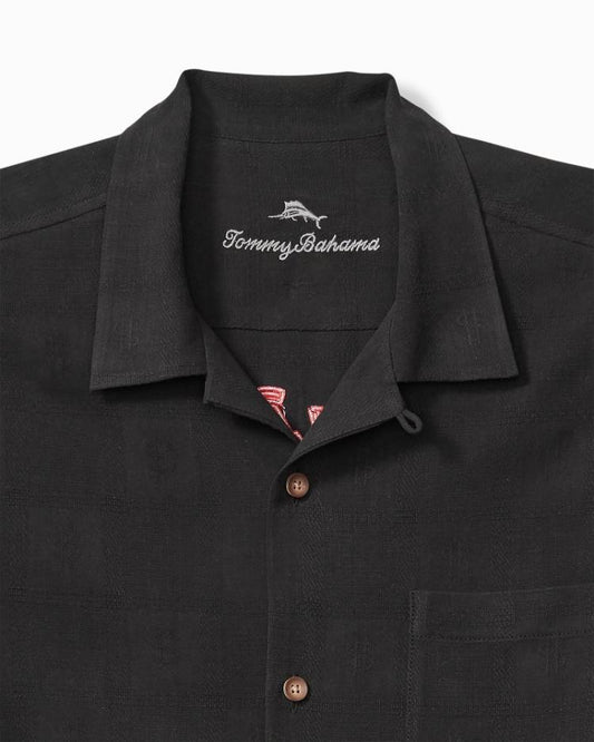 Men Shirts | Tommy Bahama Vegas State Of Mind Silk Camp Shirt Black