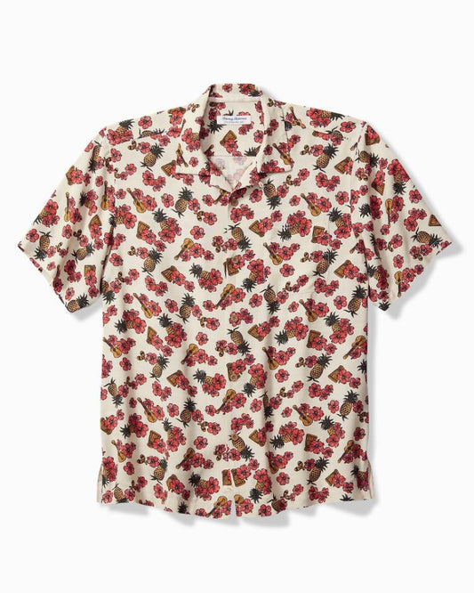 Men Shirts | Tommy Bahama Veracruz Cay Ukelele Blooms Short-Sleeve Shirt Bleached Sand