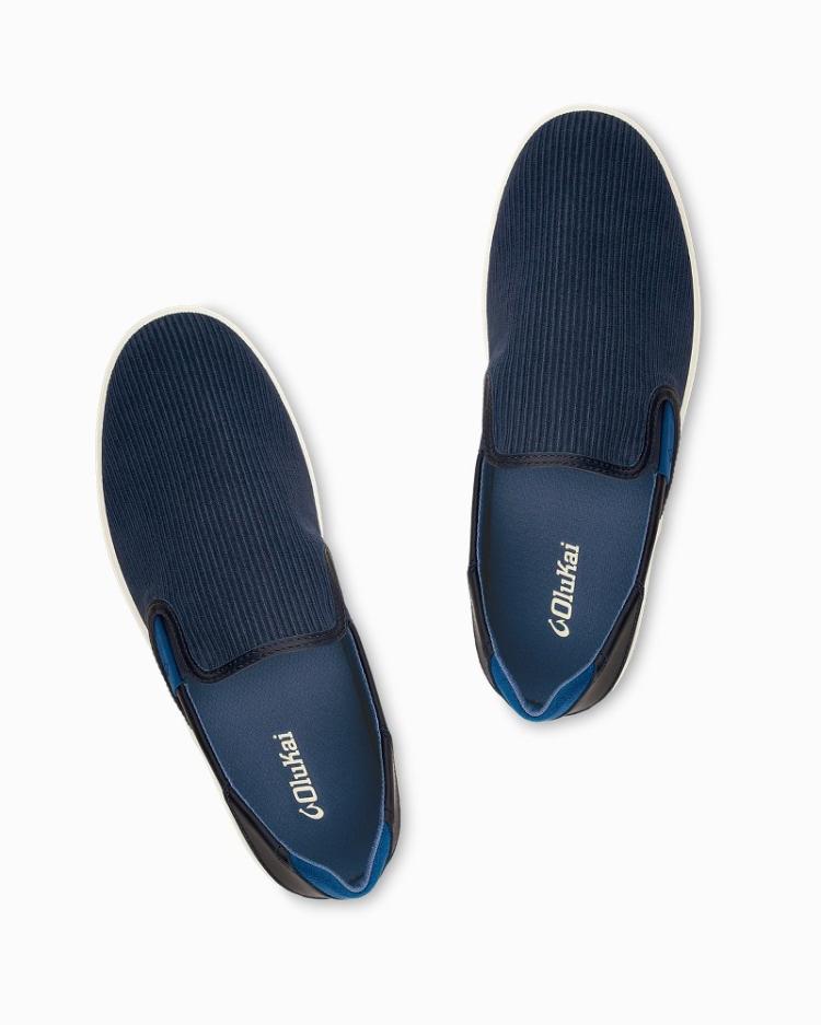 Men Shoes &amp; Sandals | Tommy Bahama OluKai® Lae'ahi Kapa Corduroy Slip-On Sneakers Trench Blue
