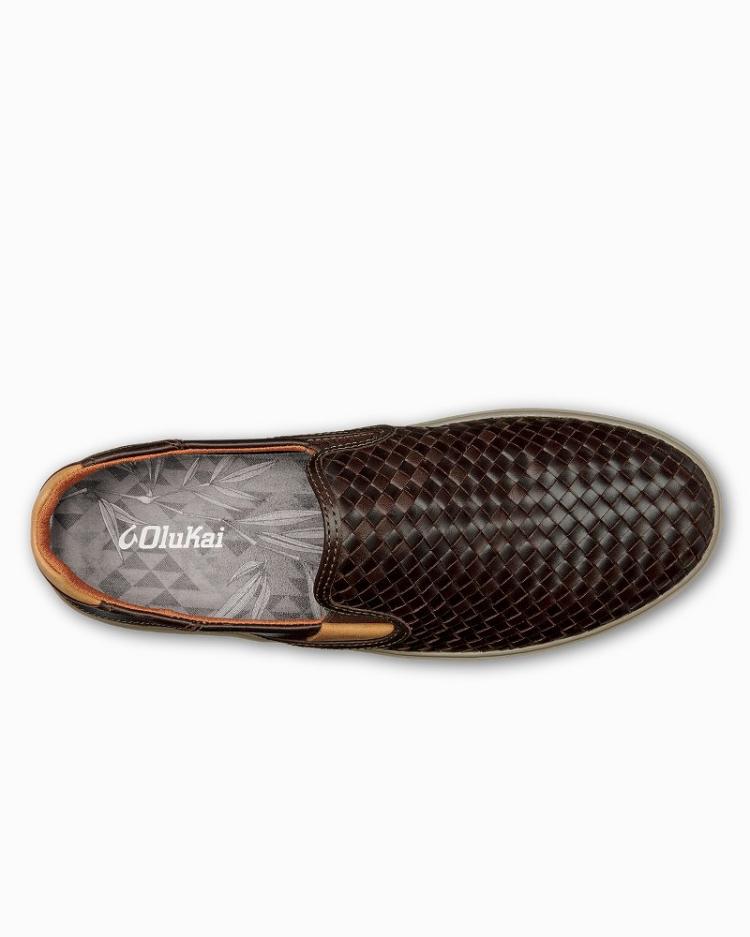 Men Shoes &amp; Sandals | Tommy Bahama OluKai® Lae'ahi Lauhala Slip-On Sneakers Dark Wood