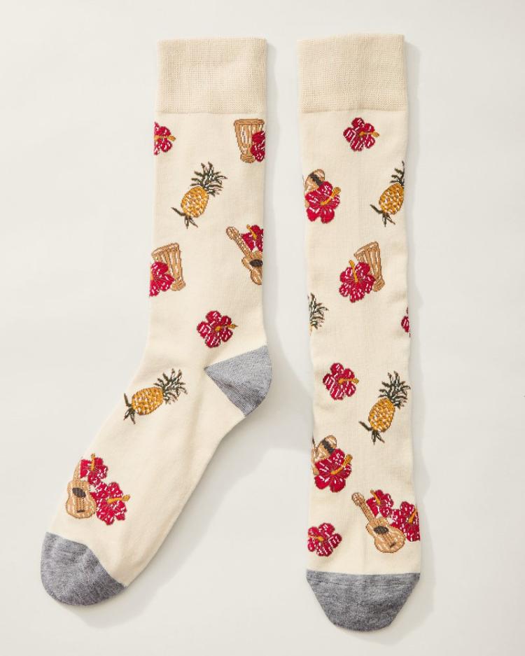 Men Socks | Tommy Bahama Aloha Spirit Socks Stone