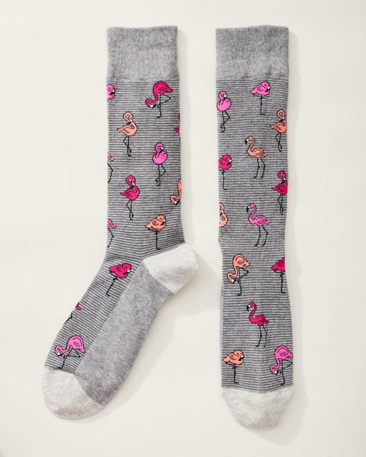 Men Socks | Tommy Bahama Flock N' Roll Socks Grey Heather