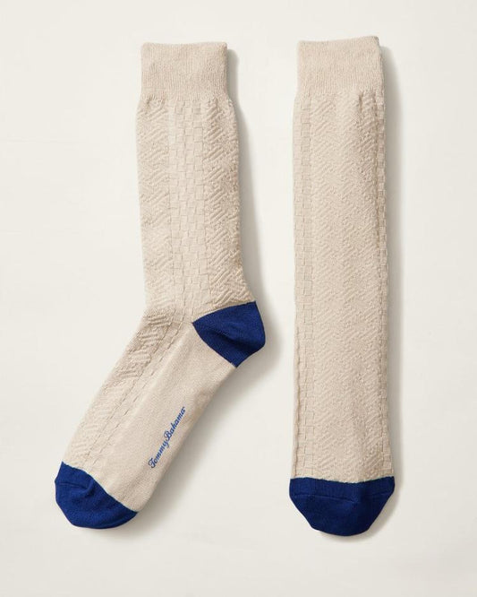 Men Socks | Tommy Bahama Lauhala Weave Socks Stone