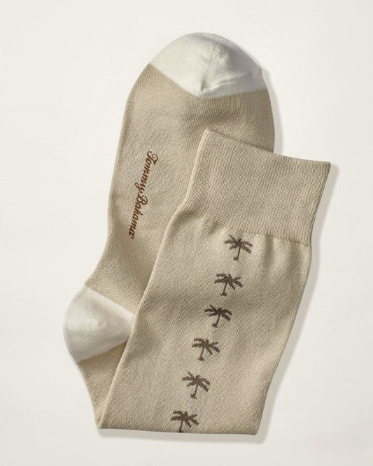 Men Socks | Tommy Bahama Palm Clocking Socks Stone