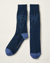 Men Socks | Tommy Bahama Reflection Texture Palm Socks Navy