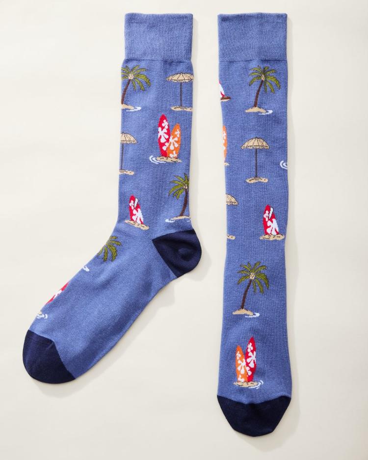 Men Socks | Tommy Bahama Shore Thing Socks Shell Grey