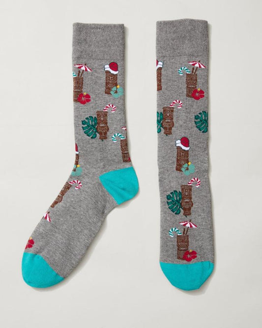 Men Socks | Tommy Bahama Tiki's The Season Socks Grey Heather