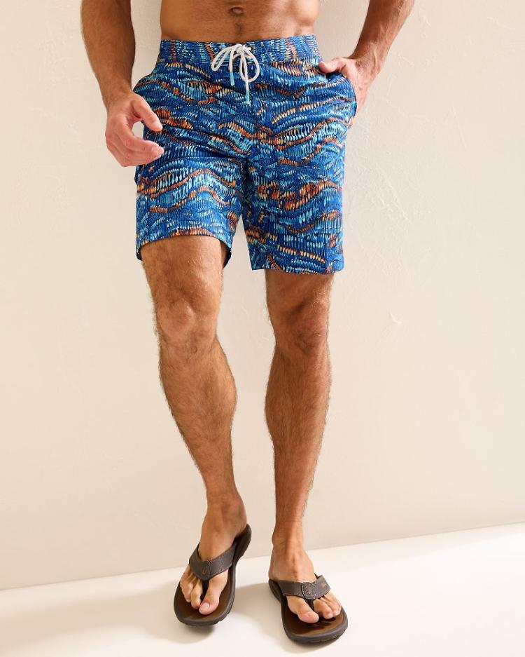 Men Swim &amp; Boardshorts | Tommy Bahama Baja Monte Rio Geo 9-Inch Boardshorts Kingdom Blue