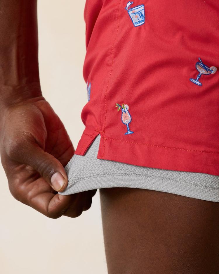 Men Swim &amp; Boardshorts | Tommy Bahama Naples Rita Rumble 6-Inch Swim Trunks Lollipop Red