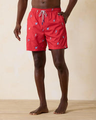 Men Swim &amp; Boardshorts | Tommy Bahama Naples Rita Rumble 6-Inch Swim Trunks Lollipop Red