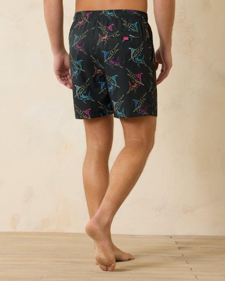 Men Swim &amp; Boardshorts | Tommy Bahama Naples Spotted At Sea 6-Inch Swim Trunks Black