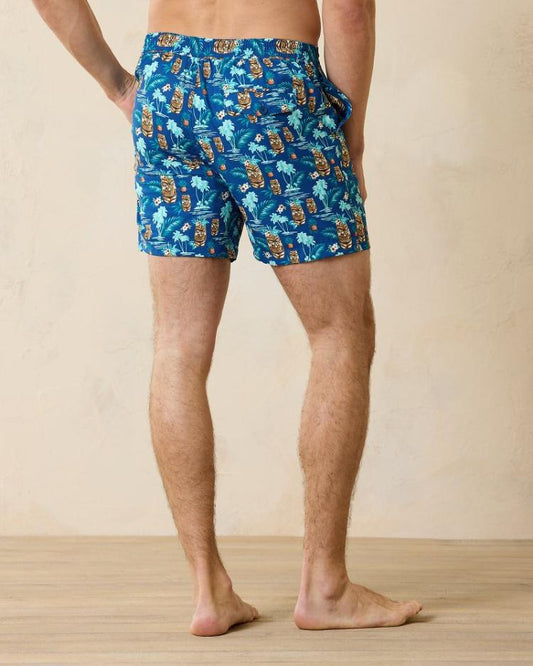 Men Swim &amp; Boardshorts | Tommy Bahama Rialto Tiki Tropics 6-Inch Swim Trunks Cobalt Haze