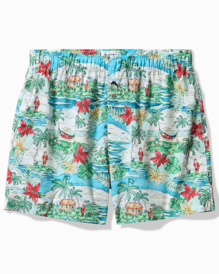 Men Underwear | Tommy Bahama Big &amp; Tall Woven Tropical Print Boxers Big Sky Blue