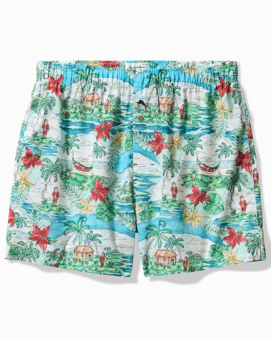 Men Underwear | Tommy Bahama Big &amp; Tall Woven Tropical Print Boxers Big Sky Blue