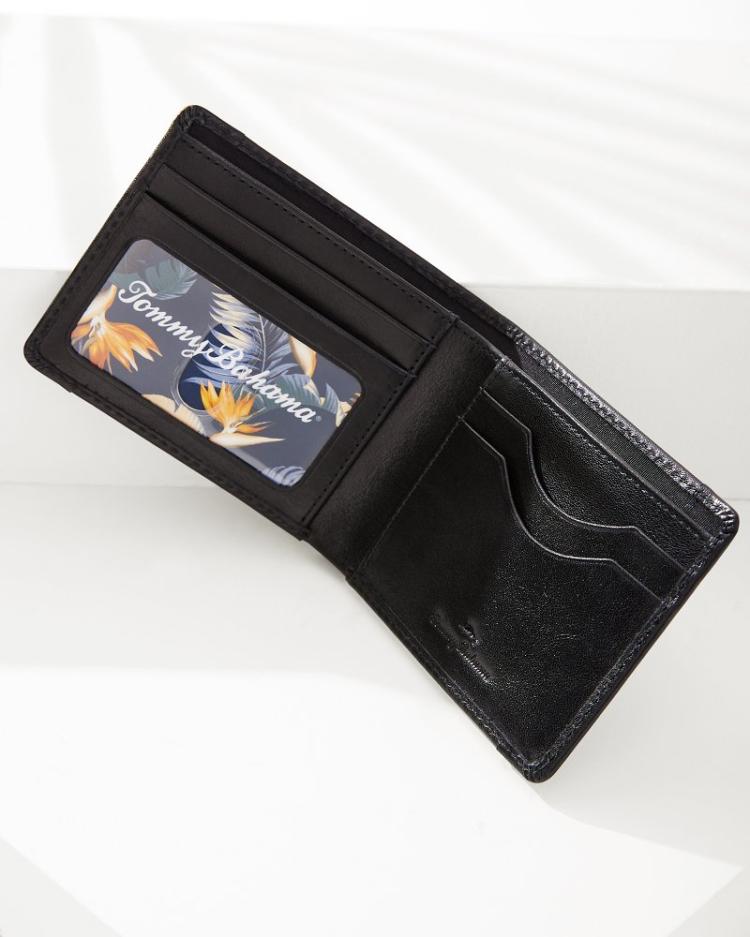 Men Wallets &amp; Tech Accessories | Tommy Bahama Contrast Binding Slimfold Wallet Black/cognac