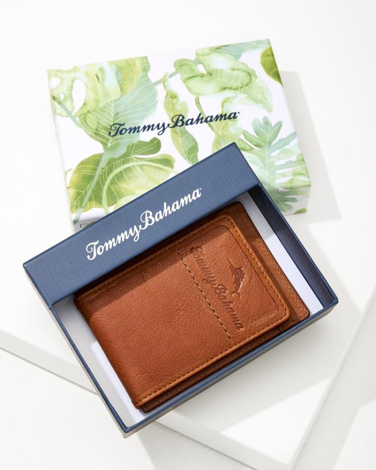 Men Wallets &amp; Tech Accessories | Tommy Bahama Crunch Wide Magnetic Wallet Tan