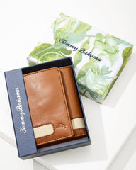 Men Wallets &amp; Tech Accessories | Tommy Bahama Nylon Inlay Trifold Wallet Tan