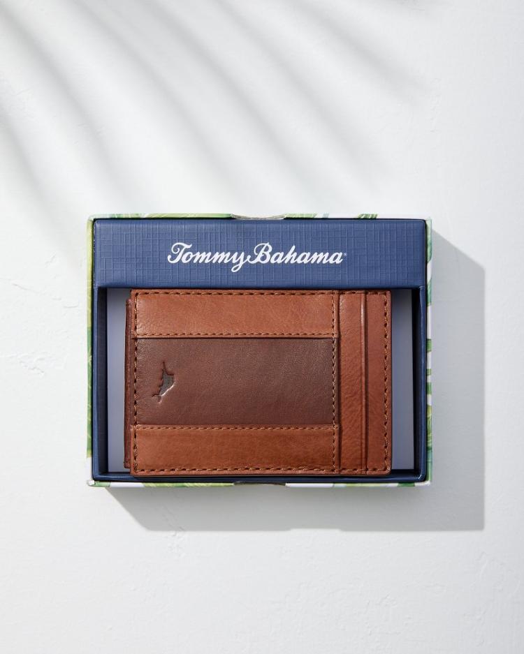 Men Wallets &amp; Tech Accessories | Tommy Bahama Two-Tone Magnetic Card Holder Cognac