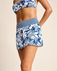 Women Bikini Bottoms | Tommy Bahama Island Cays Blooms Skort Indigo Tide