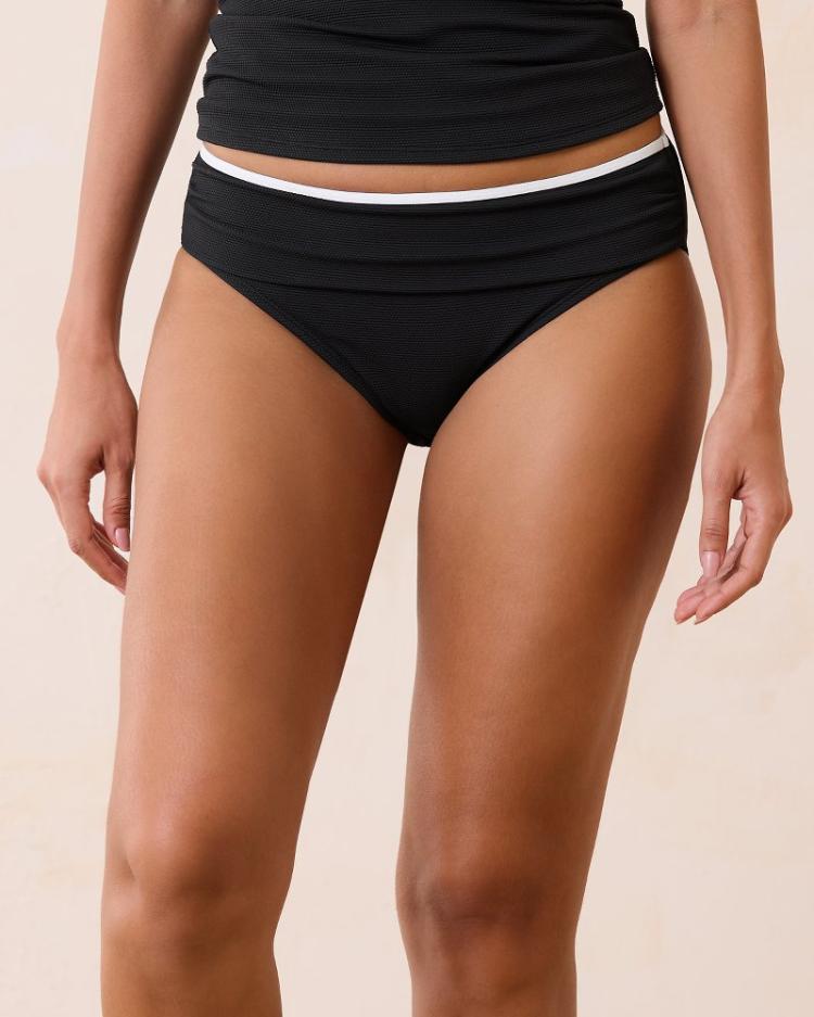 Women Bikini Bottoms | Tommy Bahama Island Cays Cabana High-Waist Bikini Bottoms Black