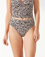 Women Bikini Bottoms | Tommy Bahama Palm Modern® Safari Cat High-Waist Bikini Bottoms Black