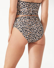 Women Bikini Bottoms | Tommy Bahama Palm Modern® Safari Cat High-Waist Bikini Bottoms Black
