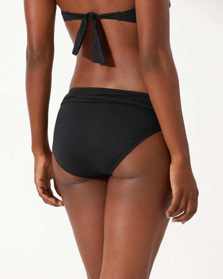 Women Bikini Bottoms | Tommy Bahama Pearl High-Waist Hipster Bikini Bottoms Black