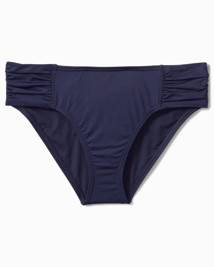 Women Bikini Bottoms | Tommy Bahama Pearl High-Waist Side-Shirred Bikini Bottoms Mare Navy