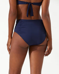 Women Bikini Bottoms | Tommy Bahama Pearl Shirred High-Waist Bikini Bottoms Mare Navy
