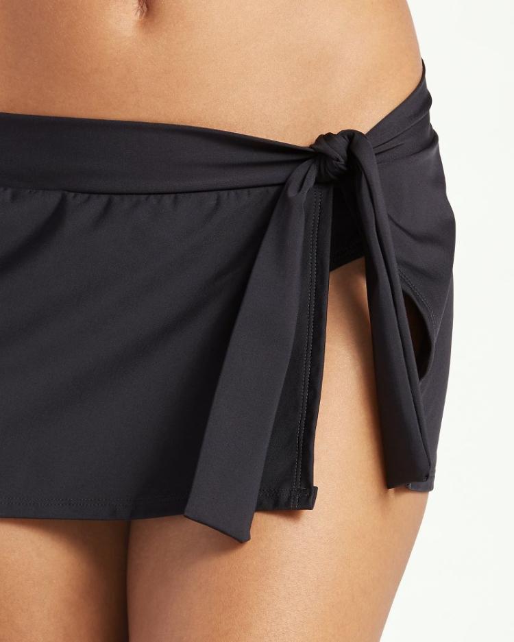 Women Bikini Bottoms | Tommy Bahama Pearl Skirted Side-Tie Skirted Bikini Bottoms Black