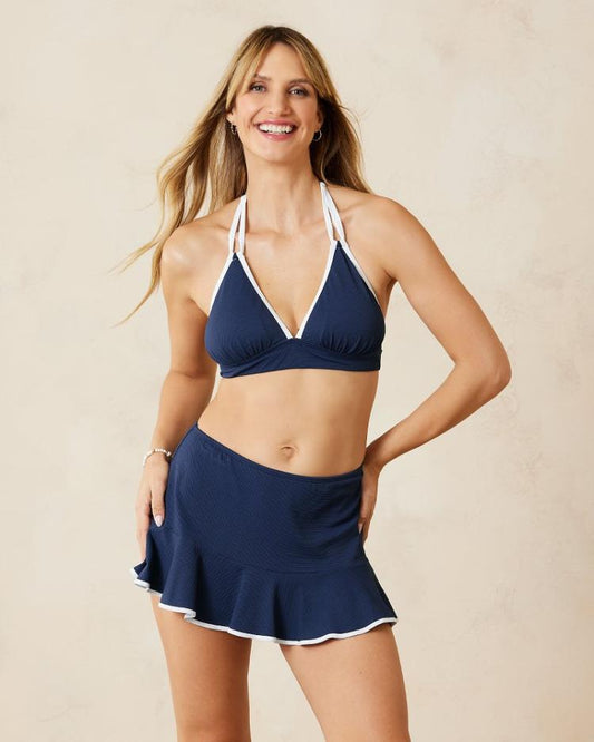 Women Bikini Tops | Tommy Bahama Island Cays Cabana Halter Bikini Top Mare Navy