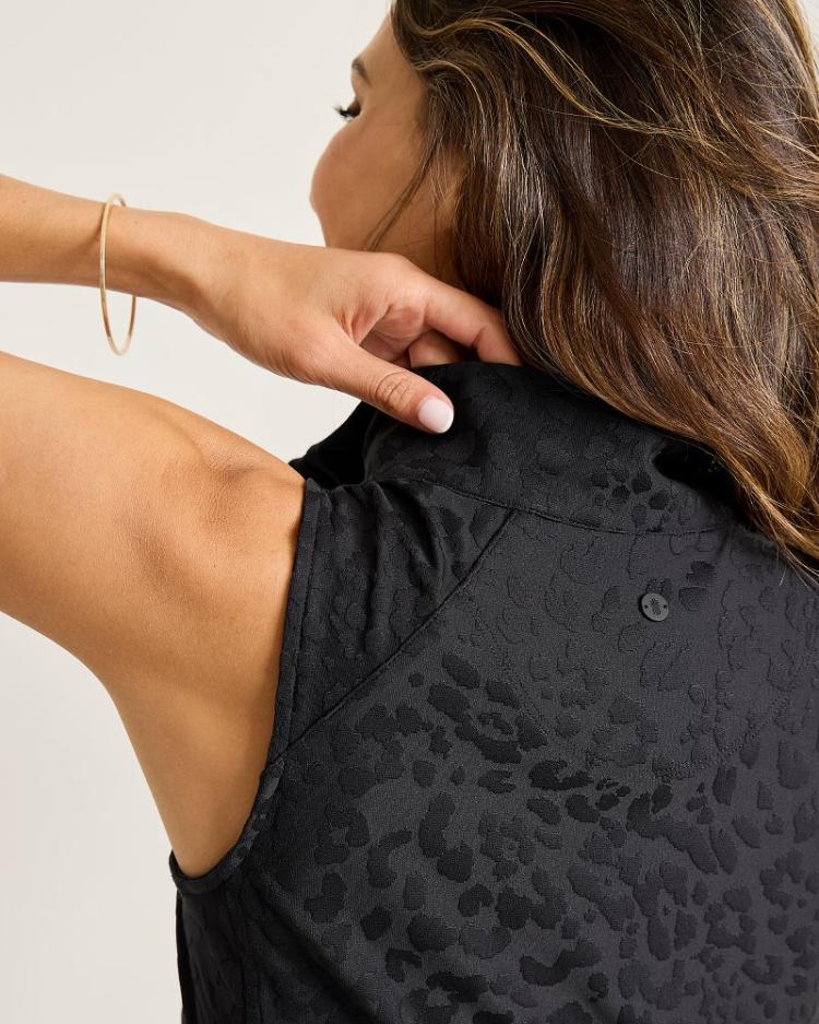 Women Dresses | Tommy Bahama Aubrey Leopard Jacquard IslandZone® Dress Black