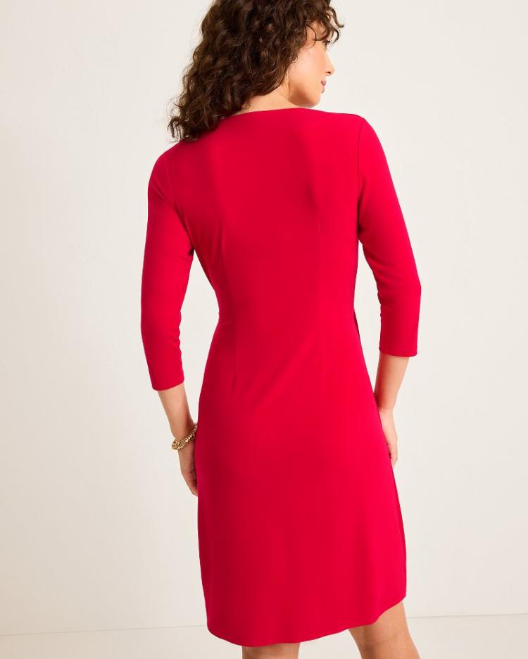 Women Dresses | Tommy Bahama Clara 3/4-Sleeve Faux-Wrap Dress Tango Red