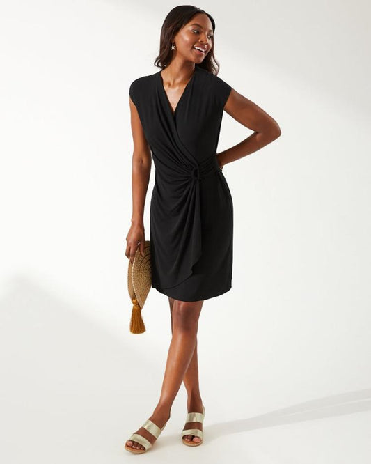 Women Dresses | Tommy Bahama Clara Faux-Wrap Dress Black
