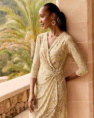 Women Dresses | Tommy Bahama Clara Playa Python Faux-Wrap Dress Travertine