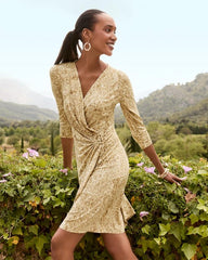 Women Dresses | Tommy Bahama Clara Playa Python Faux-Wrap Dress Travertine