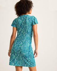 Women Dresses | Tommy Bahama Clara Playa Python Short-Sleeve Faux-Wrap Dress Atlantis Teal