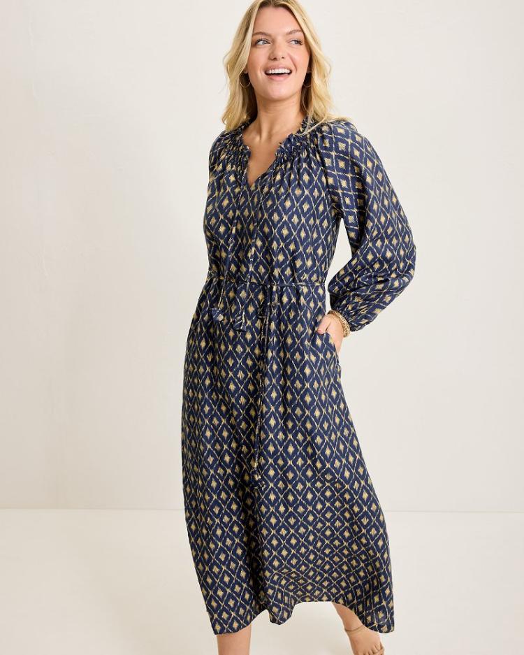 Women Dresses | Tommy Bahama Diamond Cay Long-Sleeve Maxi Dress Coastline