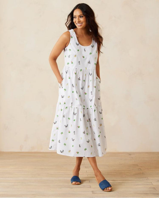 Women Dresses | Tommy Bahama Disney Nova Wave Beach Cruiser Midi Dress White