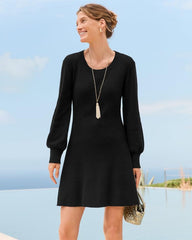 Women Dresses | Tommy Bahama Flared Pickford Balloon-Sleeve Dress Black