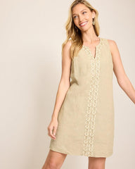 Women Dresses | Tommy Bahama Geometric Embroidered Linen Shift Dress Natural