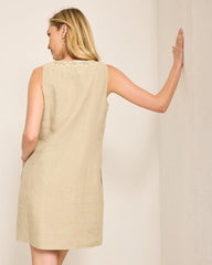 Women Dresses | Tommy Bahama Geometric Embroidered Linen Shift Dress Natural