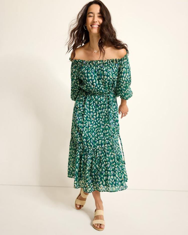 Women Dresses | Tommy Bahama Jeweled Jaguar Midi Dress Blue Atlas