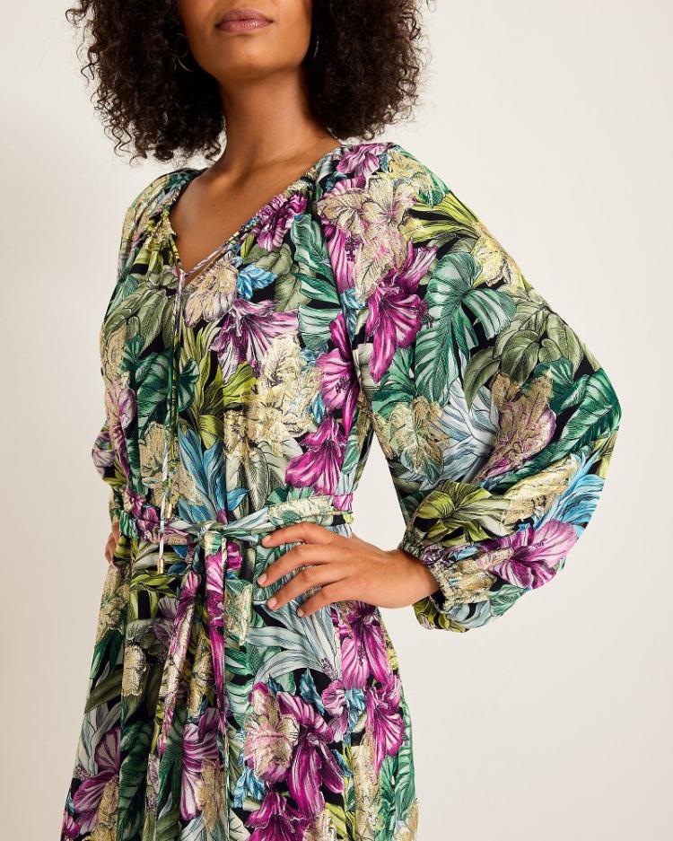 Women Dresses | Tommy Bahama Jungle Jewels Shimmer Maxi Dress Black