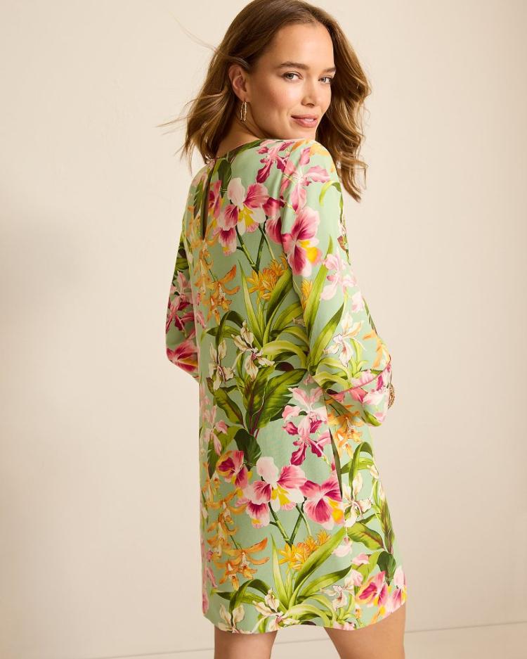 Women Dresses | Tommy Bahama Orchid Bay Silk Shift Dress Polished Pine