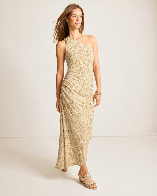 Women Dresses | Tommy Bahama Playa Python Maxi One-Shoulder Dress Travertine