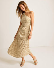 Women Dresses | Tommy Bahama Playa Python Maxi One-Shoulder Dress Travertine